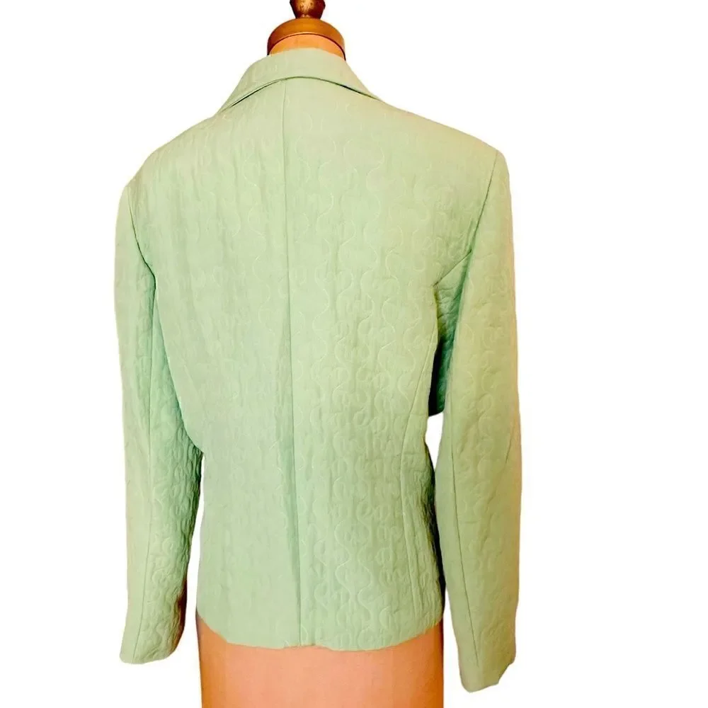 Vintage Mint Green Sag Harbor Quilt stitched  Blazer